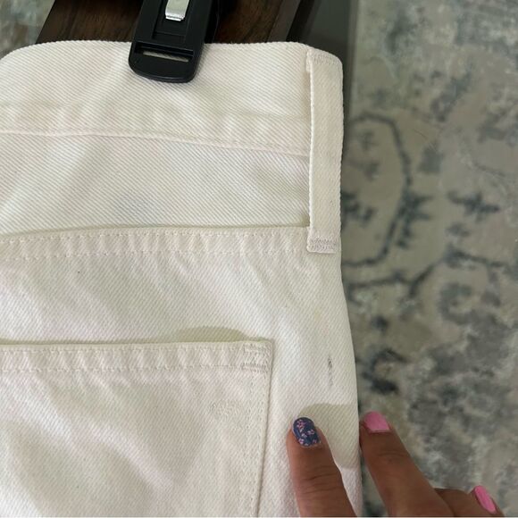 NWT Madewell Baggy Flare Jeans Front Slit Edition High Rise White Sz 31 - Picture 15 of 16